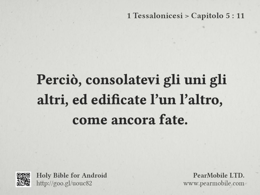 1 Tessalonicesi, Capitolo 5:11